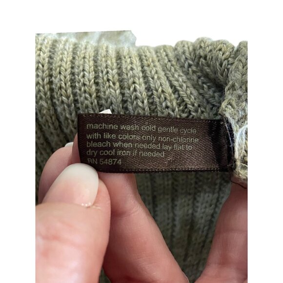 The Limited Cable knit Wool Blend Henley Sweater Olive Green Size M Coastal Cute - Picture 4 of 14